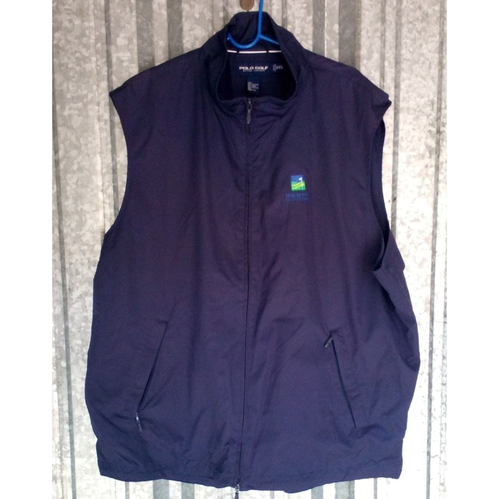 Polo Golf Ralph Lauren Vest Mens XXL Blue Wachovia Bank Championship Vintage